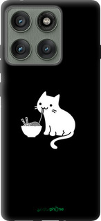 Силіконовий чехол Милий кіт на чорному фоні для Motorola Edge 60 Pro 5G - 6528u-4020 изображение 