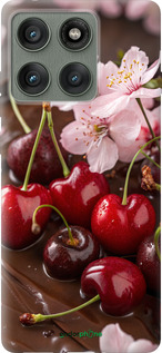 Силіконовий чехол Вишня у шоколаді для Motorola Edge 60 Pro 5G - 6698u-4020 изображение 
