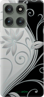 Силиконовый чехол Цветы на чёрно-белом фоне для Motorola Edge 60 Pro 5G - 840u-4020 изображение 