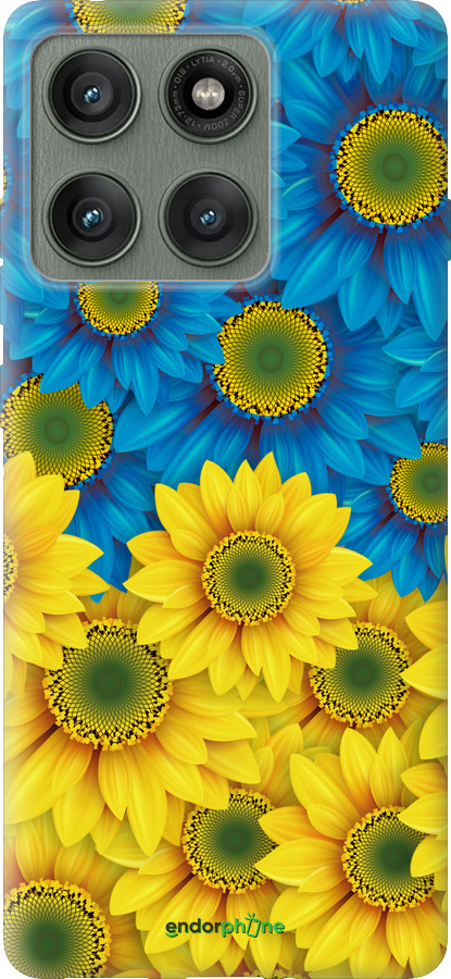 Силіконовий чехол Жовто-блакитні квіти  для Motorola Edge 60 Pro 5G - 1048u-4020 изображение 