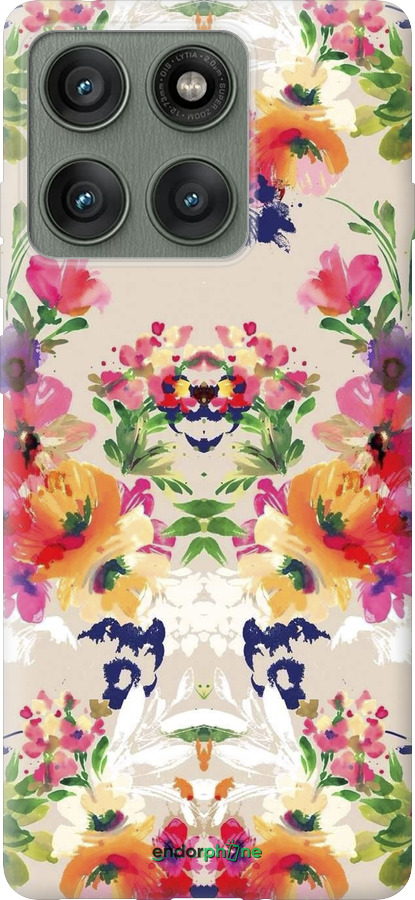 Силиконовый чехол Цветочный узор для Motorola Edge 60 Pro 5G - 1083u-4020 изображение 
