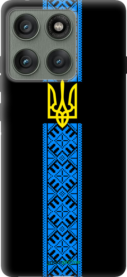 Силиконовый чехол Тризуб в вышиванке для Motorola Edge 60 Pro 5G - 1158u-4020 изображение 