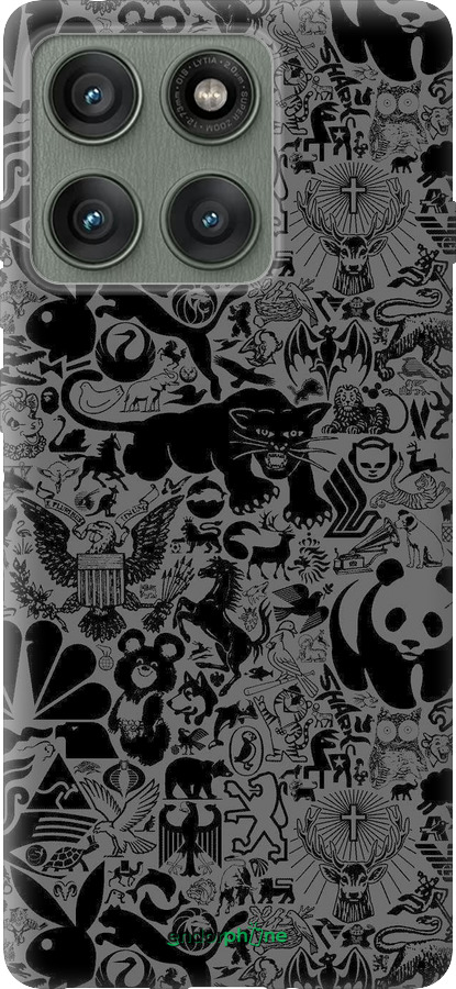 Силіконовий чехол Чорно-сірий стікер бомбінг для Motorola Edge 60 Pro 5G - 2432u-4020 изображение 