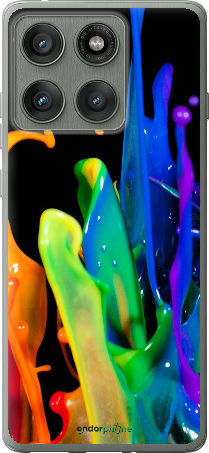 Силиконовый чехол брызги краски для Motorola Edge 60 Pro 5G - 3957u-4020 изображение 