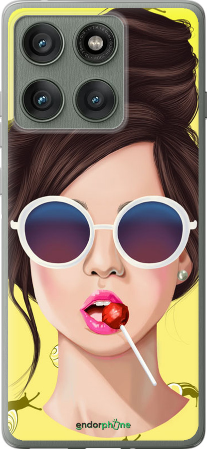 Силіконовий чехол Дівчина з чупа-чупсом для Motorola Edge 60 Pro 5G - 3979u-4020 изображение 