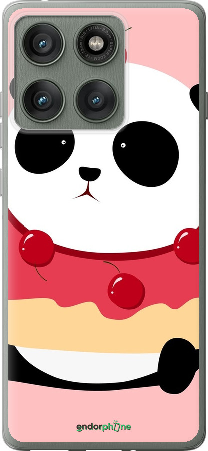 Силиконовый чехол Панда с пончиком для Motorola Edge 60 Pro 5G - 3991u-4020 изображение 