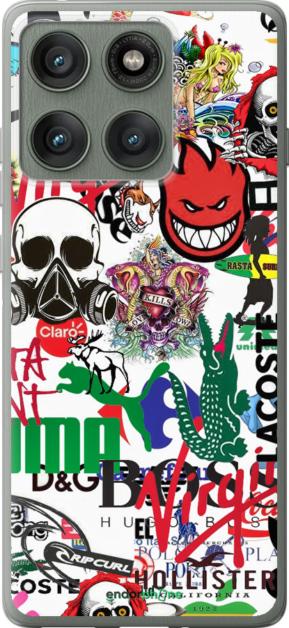 Силиконовый чехол Many different logos для Motorola Edge 60 Pro 5G - 4022u-4020 изображение 