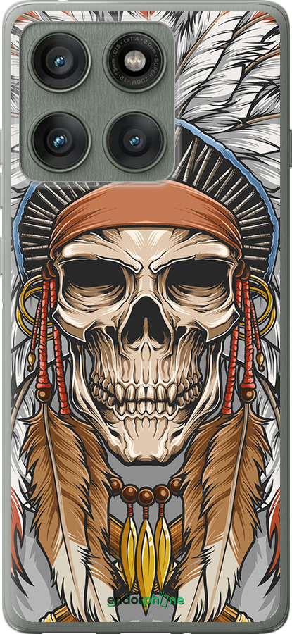 Силиконовый чехол Череп индейца для Motorola Edge 60 Pro 5G - 4032u-4020 изображение 