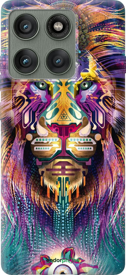 Силиконовый чехол Люминесцентный лев для Motorola Edge 60 Pro 5G - 4037u-4020 изображение 