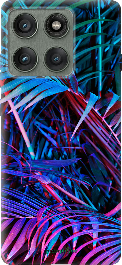 Силиконовый чехол Папоротник под ультрафиолетом для Motorola Edge 60 Pro 5G - 4069u-4020 изображение 