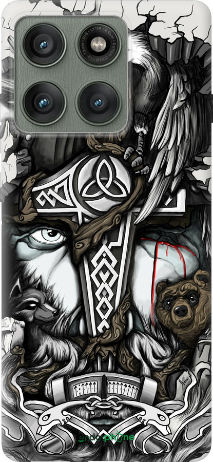 Силиконовый чехол Тату Викинг для Motorola Edge 60 Pro 5G - 4098u-4020 изображение 