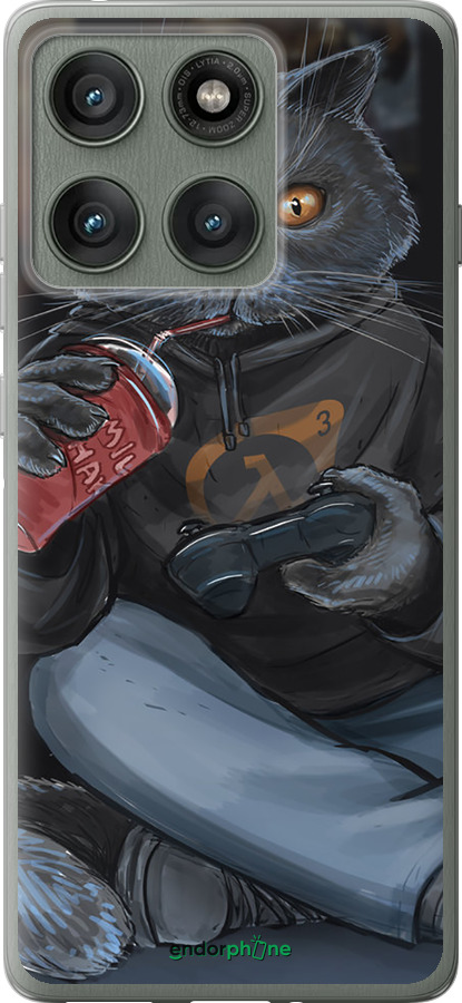 Силіконовий чехол gamer cat для Motorola Edge 60 Pro 5G - 4140u-4020 изображение 