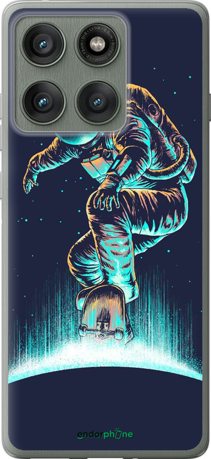 Силиконовый чехол Космонавт на скейтборде для Motorola Edge 60 Pro 5G - 4145u-4020 изображение 