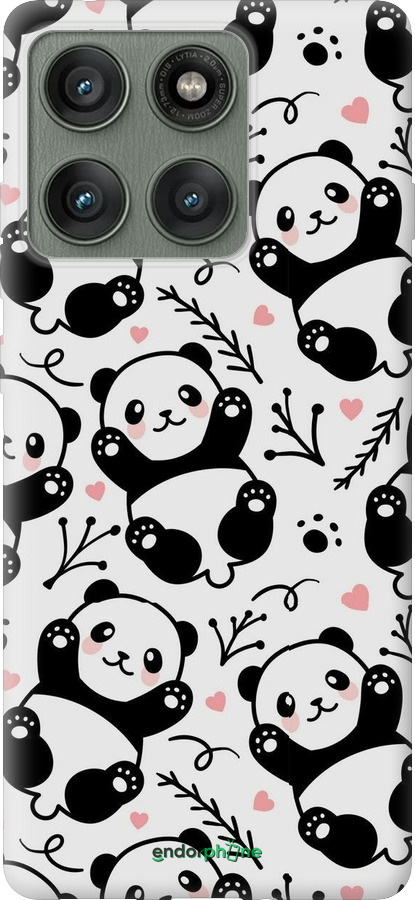 Силиконовый чехол Панды для Motorola Edge 60 Pro 5G - 4318u-4020 изображение 