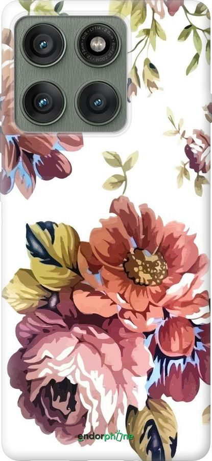 Силиконовый чехол Vintage flowers для Motorola Edge 60 Pro 5G - 4333u-4020 изображение 