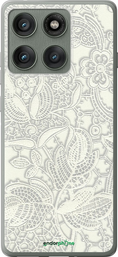 Силиконовый чехол Белое кружево для Motorola Edge 60 Pro 5G - 4383u-4020 изображение 