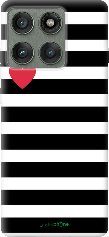 Силиконовый чехол Черно-белые полосы для Motorola Edge 60 Pro 5G - 4461u-4020 изображение 