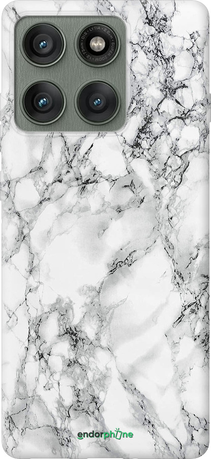 Силиконовый чехол Мрамор белый для Motorola Edge 60 Pro 5G - 4480u-4020 изображение 