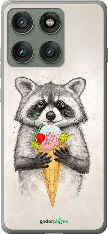 Силиконовый чехол Енотик с мороженым для Motorola Edge 60 Pro 5G - 4602u-4020 изображение 