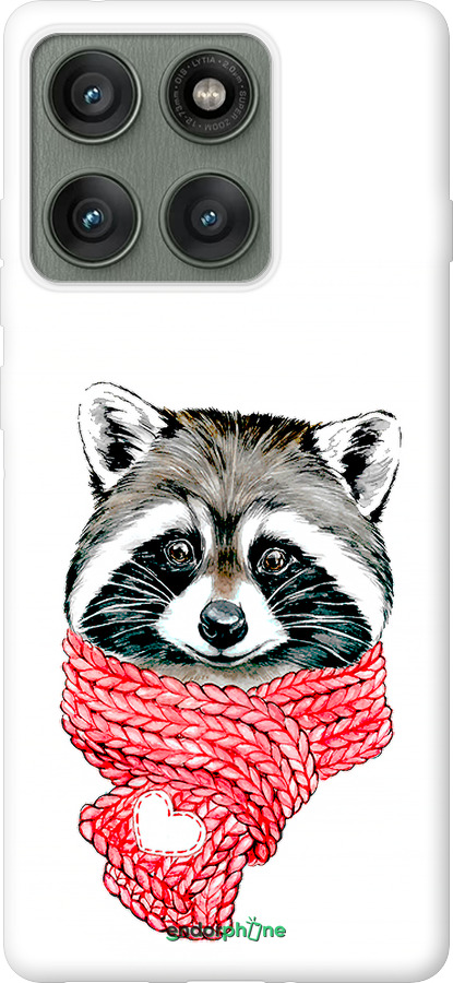 Силиконовый чехол Енот в шарфе для Motorola Edge 60 Pro 5G - 4688u-4020 изображение 