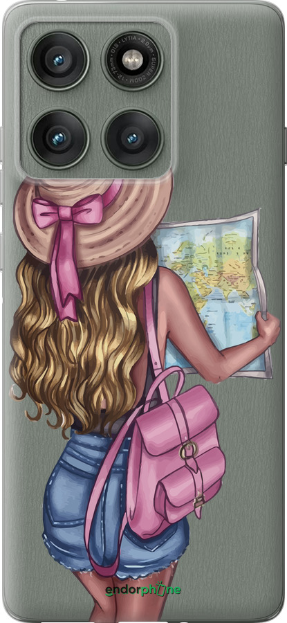 Силиконовый чехол Девушка с картой для Motorola Edge 60 Pro 5G - 4704u-4020 изображение 
