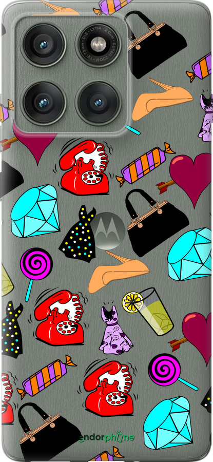 Силиконовый чехол stickers для Motorola Edge 60 Pro 5G - 4757u-4020 изображение 