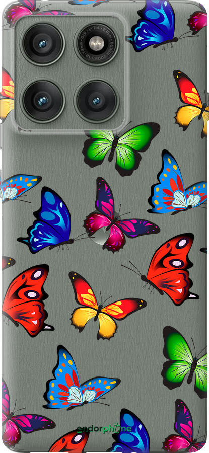 Силиконовый чехол Красочные мотыльки для Motorola Edge 60 Pro 5G - 4761u-4020 изображение 