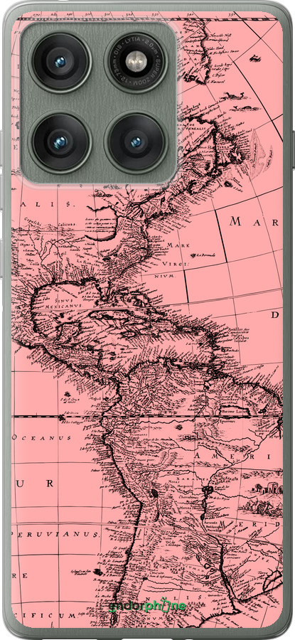 Силиконовый чехол Карта для Motorola Edge 60 Pro 5G - 4794u-4020 изображение 