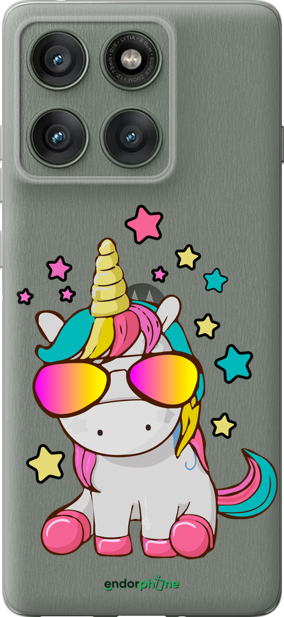 Силіконовий чехол Єдиноріг в окулярах для Motorola Edge 60 Pro 5G - 4879u-4020 изображение 