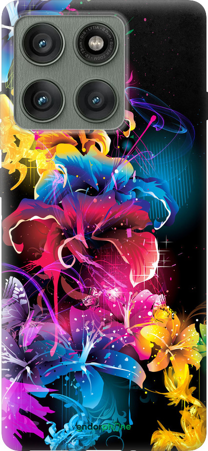 Силиконовый чехол Абстрактные цветы для Motorola Edge 60 Pro 5G - 511u-4020 изображение 