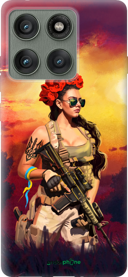 Силиконовый чехол Украинка с оружием для Motorola Edge 60 Pro 5G - 5316u-4020 изображение 