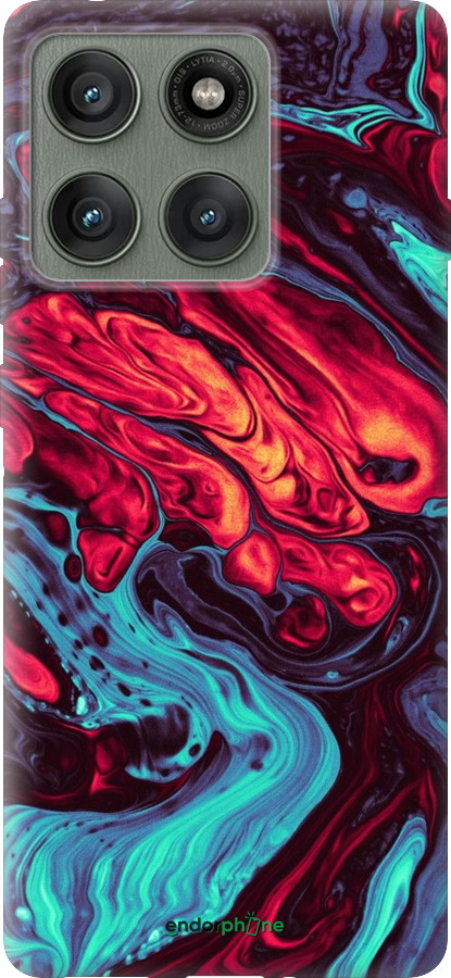 Силиконовый чехол Синяя красная абстакция для Motorola Edge 60 Pro 5G - 5339u-4020 изображение 