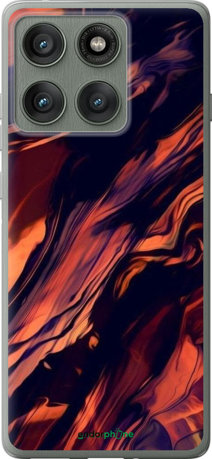 Силиконовый чехол Черно-оранжевая абстракция для Motorola Edge 60 Pro 5G - 5340u-4020 изображение 