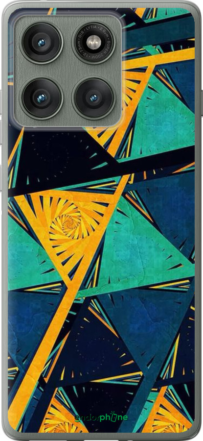 Силиконовый чехол Арт, абстракция, желтый, синий для Motorola Edge 60 Pro 5G - 5382u-4020 изображение 