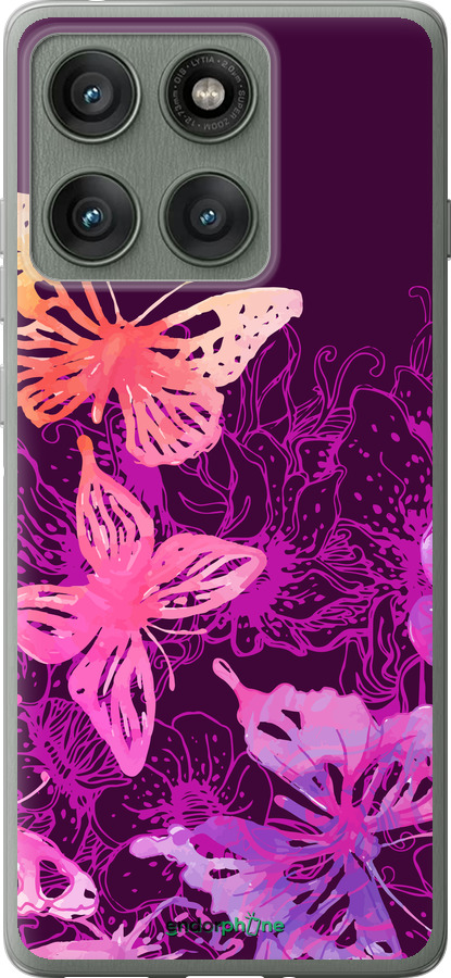 Силиконовый чехол Бабочки v2 для Motorola Edge 60 Pro 5G - 5475u-4020 изображение 