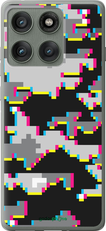 Силиконовый чехол Пиксельный камуфляж для Motorola Edge 60 Pro 5G - 5481u-4020 изображение 