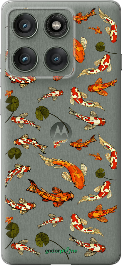 Силиконовый чехол Рыбы Кои для Motorola Edge 60 Pro 5G - 5535u-4020 изображение 