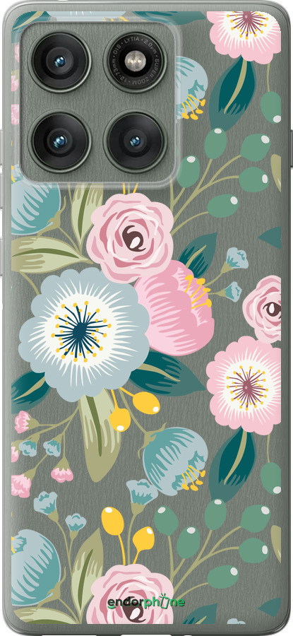 Силиконовый чехол Цветочные обои v2 для Motorola Edge 60 Pro 5G - 5602u-4020 изображение 