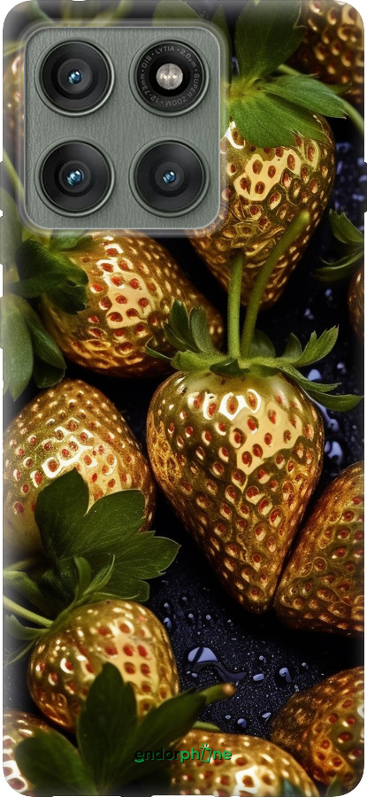 Силиконовый чехол Золотая клубника для Motorola Edge 60 Pro 5G - 5637u-4020 изображение 