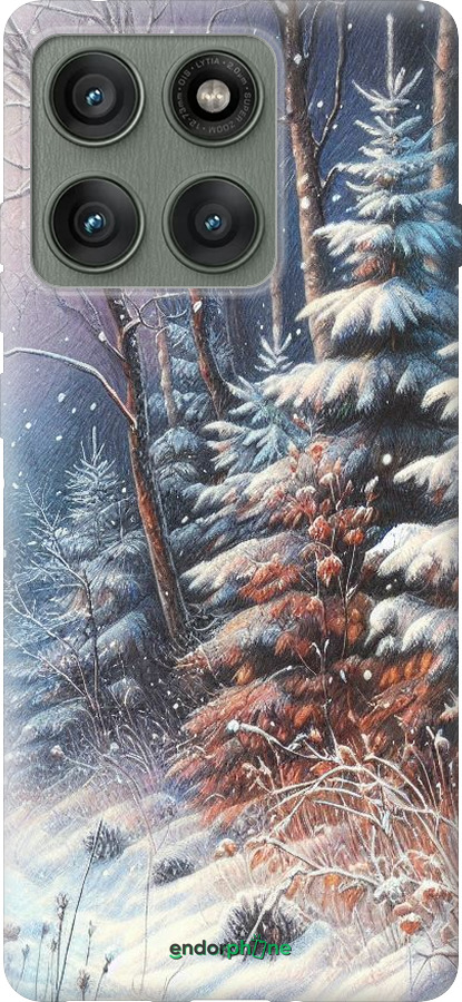 Силиконовый чехол Зимний пейзаж для Motorola Edge 60 Pro 5G - 5814u-4020 изображение 