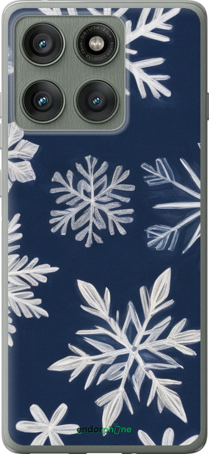 Силиконовый чехол Снежинки для Motorola Edge 60 Pro 5G - 5821u-4020 изображение 