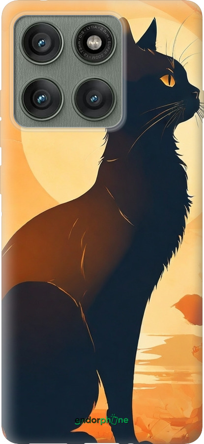 Силиконовый чехол Черная кошка v2 для Motorola Edge 60 Pro 5G - 5830u-4020 изображение 