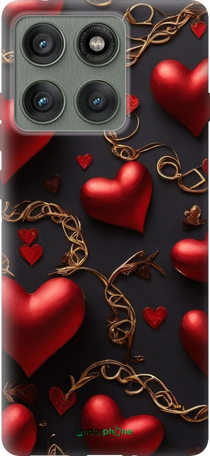 Силиконовый чехол Сердечки для Motorola Edge 60 Pro 5G - 5831u-4020 изображение 