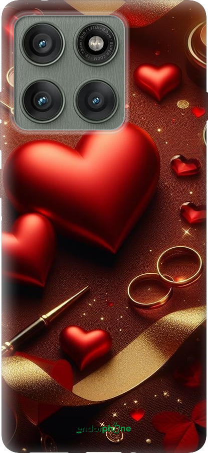 Силиконовый чехол Сердечки v3 для Motorola Edge 60 Pro 5G - 5833u-4020 изображение 