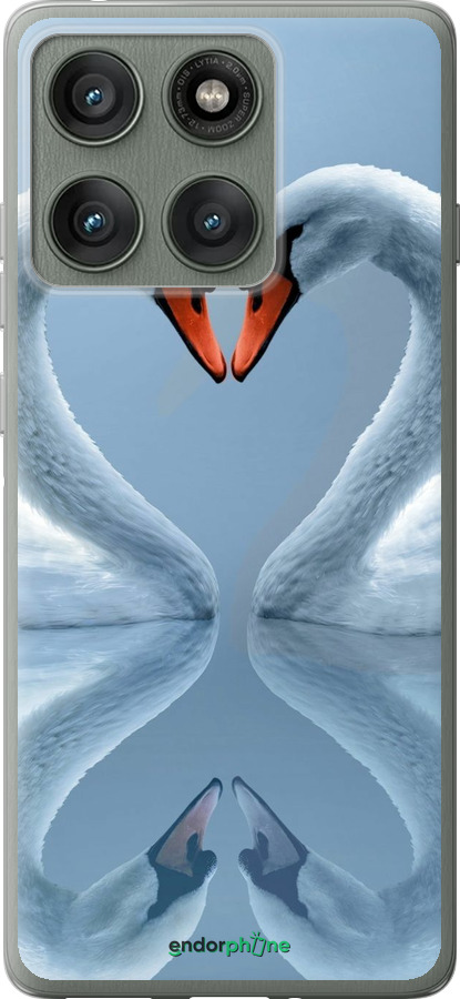 Силиконовый чехол Лебеди для Motorola Edge 60 Pro 5G - 6007u-4020 изображение 