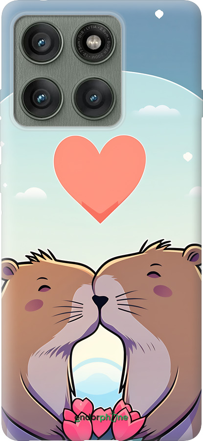 Силиконовый чехол Капибара любовь для Motorola Edge 60 Pro 5G - 6027u-4020 изображение 