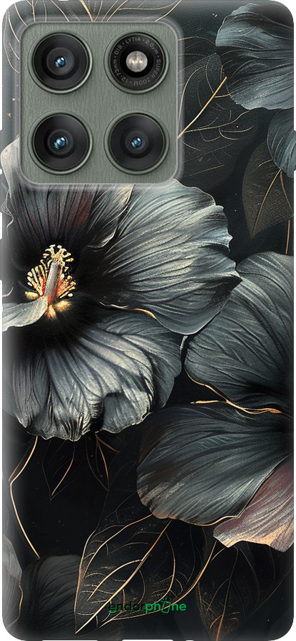 Силіконовий чехол Чорні квіти для Motorola Edge 60 Pro 5G - 6031u-4020 изображение 