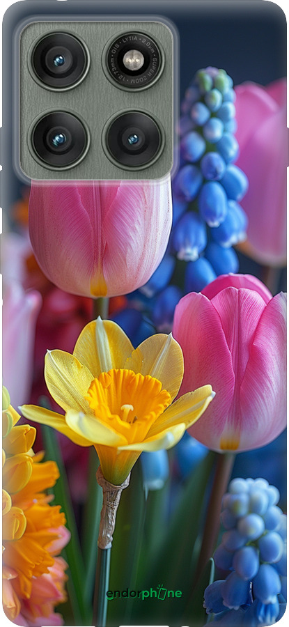 Силиконовый чехол Весенние цветы для Motorola Edge 60 Pro 5G - 6058u-4020 изображение 