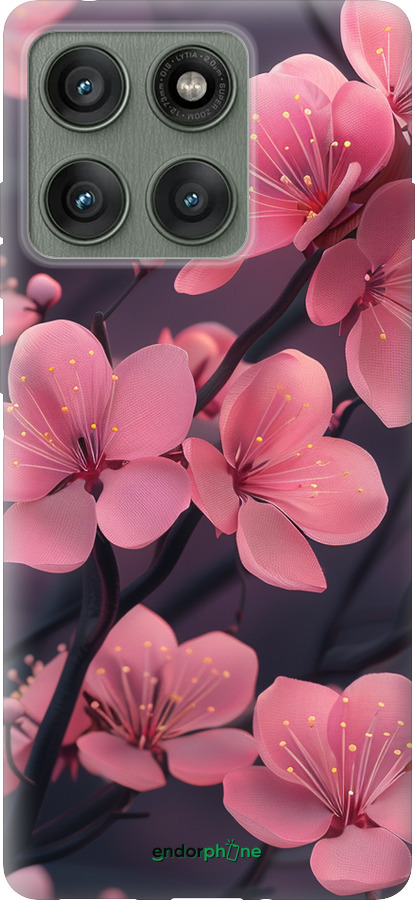 Силиконовый чехол Пурпурная сакура для Motorola Edge 60 Pro 5G - 6075u-4020 изображение 