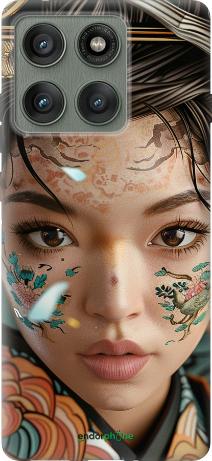 Силиконовый чехол Взгляд души самурая для Motorola Edge 60 Pro 5G - 6076u-4020 изображение 